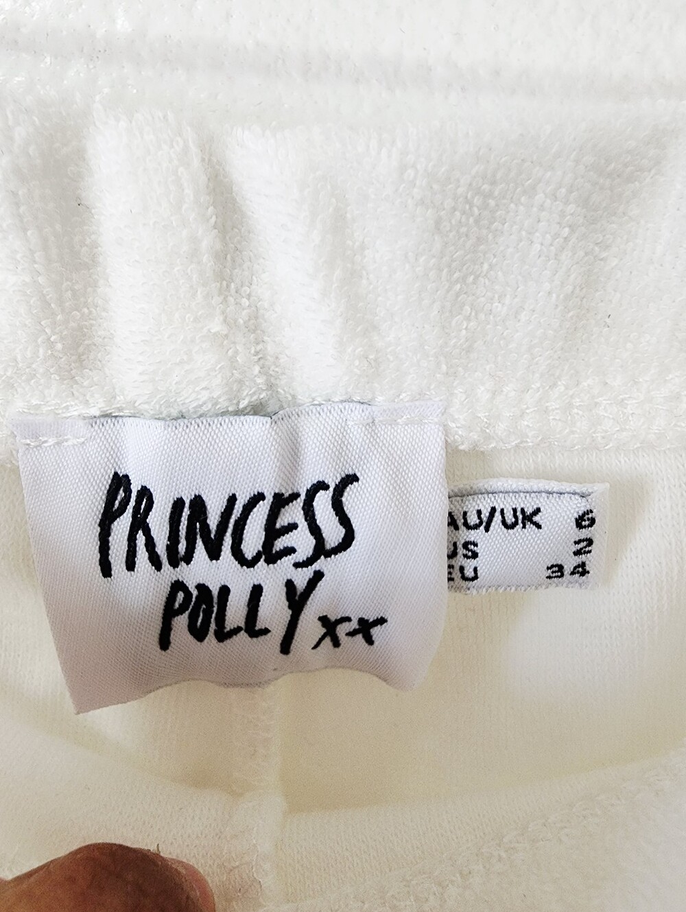 Princess Polly White Latiana Terry Cloth Set Size 2 - Picture 4 of 7